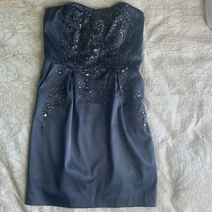Slate Gray Embellished Cocktail Dress
